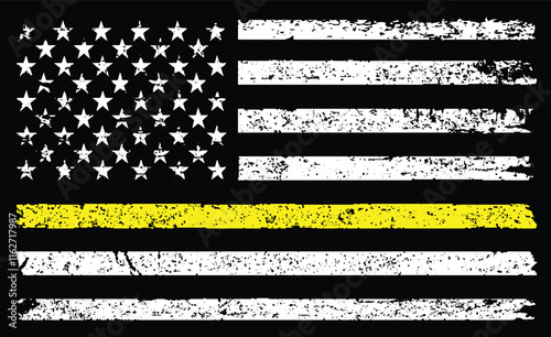 Thin Yellow Line Flag. Emergency Dispatchers Flag Design.