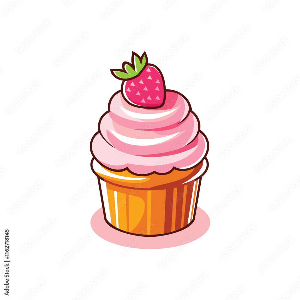 vector illustration of a cupcake on a white background