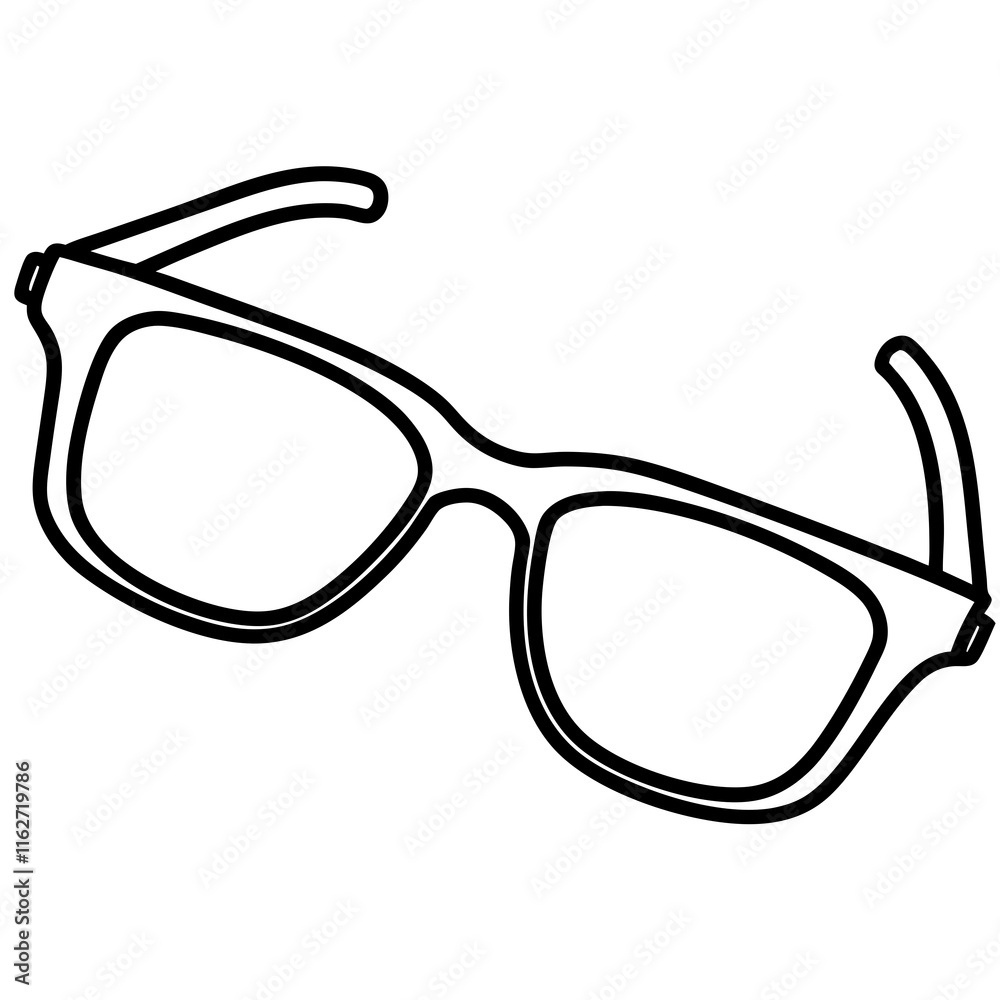Stylish Reading Glasses Outline - Vector Graphic Stylish Reading Glasses Outline - Vector Graphic