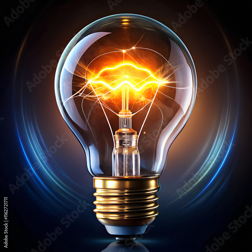 light bulb on black background