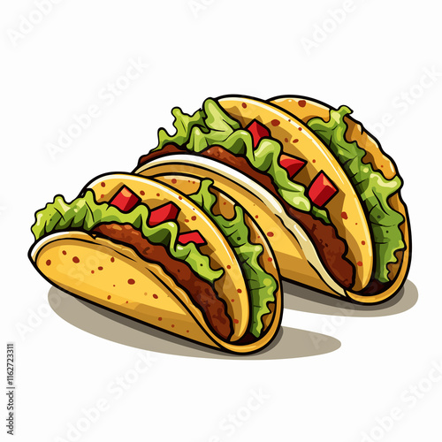 Detailed tacos icon design vector illustration for various uses