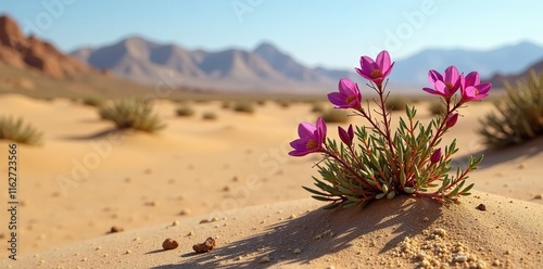 Isolated and wilted Petrea volubilis in a desert landscape, botanical, sandpaper vine photo