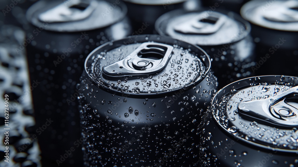 Realistic aluminium can with water drops, silver energy drink beer, soda, lemonade, coffee can mockup. Isolated vector blank 3d tin jars front view, cylinder metal beverage canisters with drops Realistic aluminium can with water drops, silver energy drink beer, soda, lemonade, coffee can mockup. Isolated vector blank 3d tin jars front view, cylinder metal beverage canisters with drops