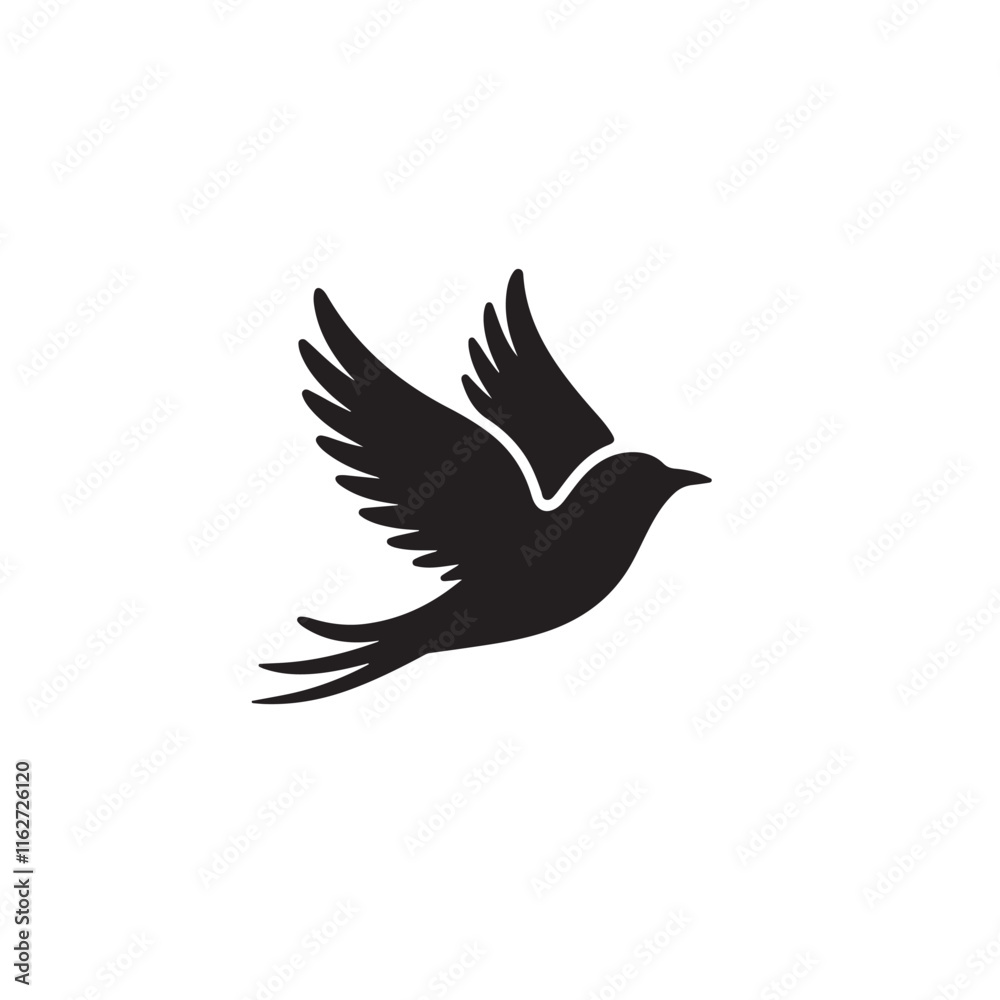 black bird icon set vector design isolated on white background

