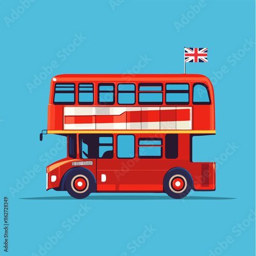 London England Landmark Culture: Telephone, Bus, Flag - Iconic Symbols of English Heritage