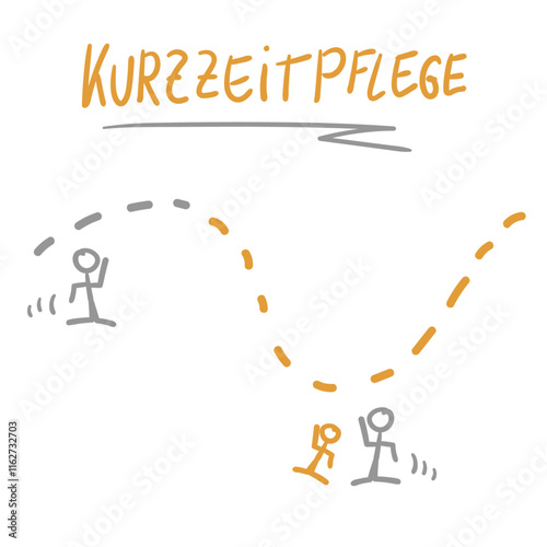 Kurzzeitpflege Pflege Infografik Grafik Text orange grau Grafik