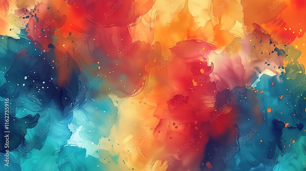 Obraz premium Watercolour seamless pattern wallpaper