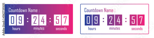 Countdown hours minutes seconds icon, vector illustration