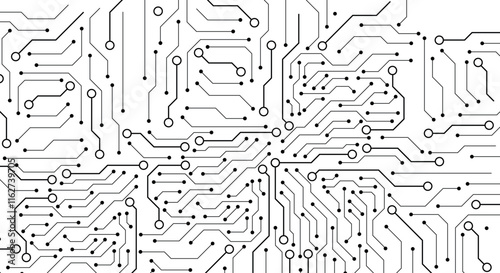 Circuit technology background with hi-tech digital data connection system and computer electronic design. 