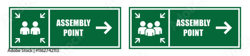 Assembly point icon. Emergency evacuation assembly icon, vector illustration