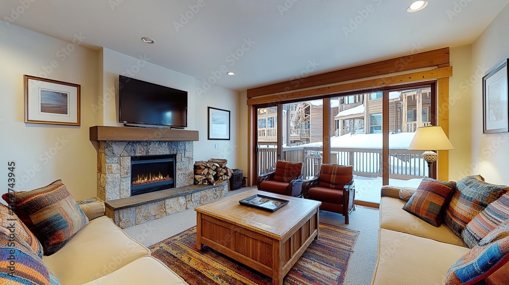 Fototapeta premium living room with bed