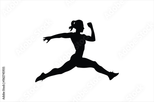 Jumping women illustration on white background. jumping vector.