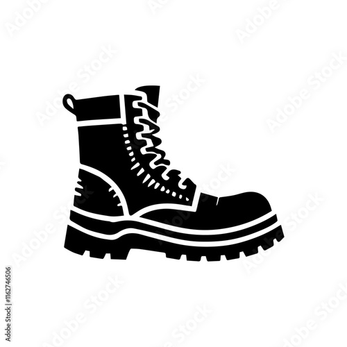 silhouette illustration of steel toed boots, vector illustration