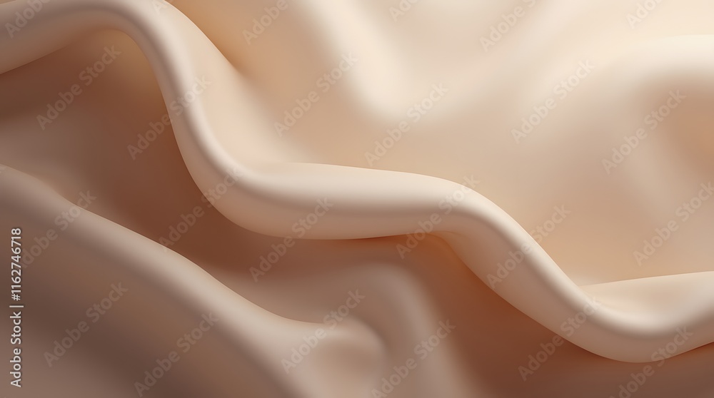 Obraz premium Black dark light pastel dusty pale soft brown sepia beige nude white abstract background. Silk satin fabric. Curtain drapery flowing line stripe. Gradient. Mocha mousse color 2025. Beautiful elegant