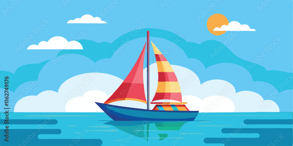Naklejka premium sailboat on the sea