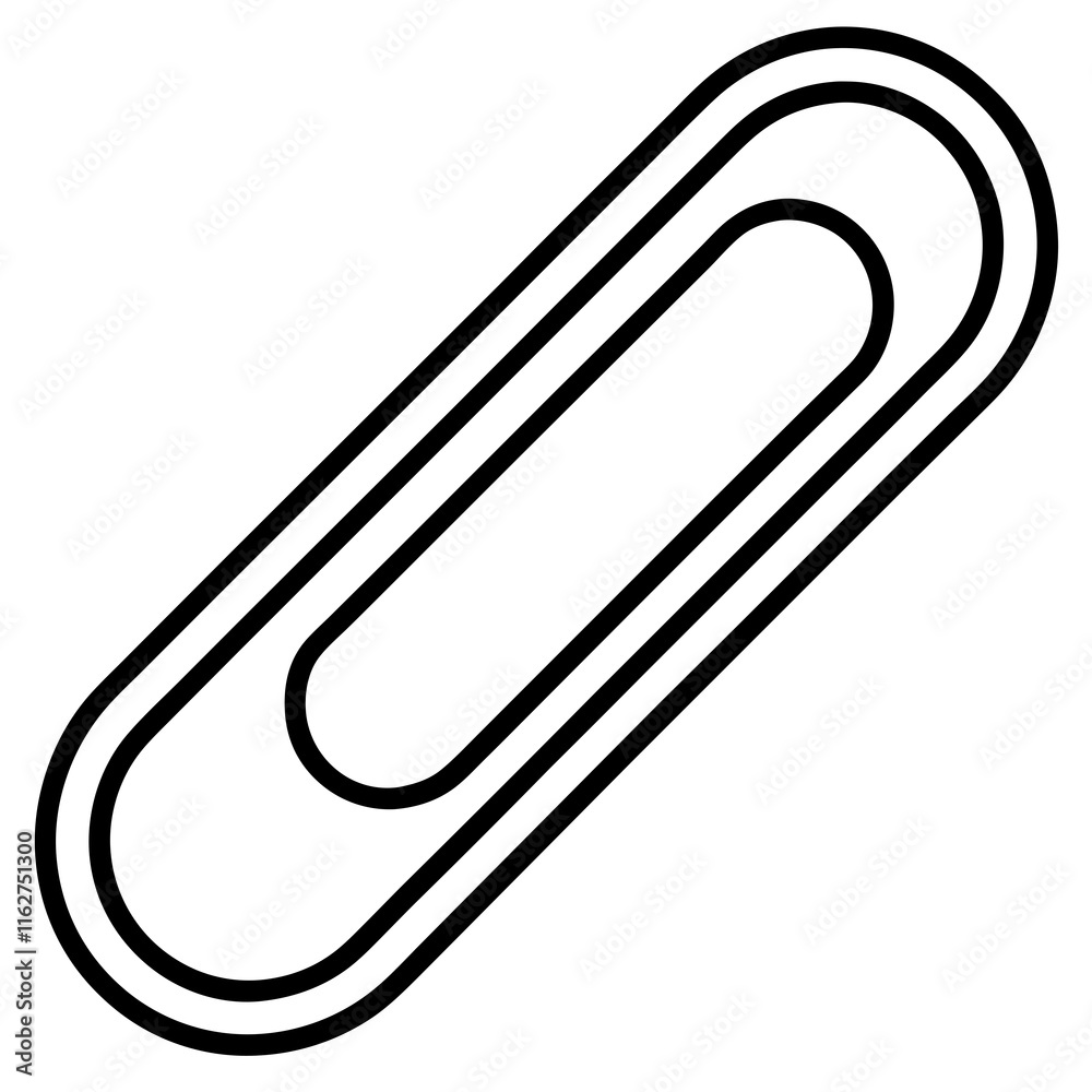 Abstract Paperclip Line Sketch Abstract Paperclip Line Sketch