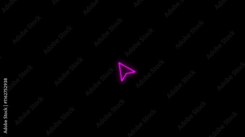 Neon Cursor icon. neon glowing Mouse click cursor symbol. 素材庫影片 | Adobe ...