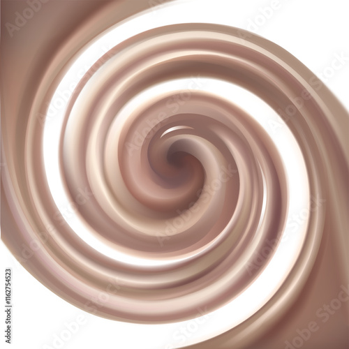 Soft wonderful mixed light khaki color curvy eddy ripple luxury fond. Sweet yummy ecru volute fluid smooth choco cremy sauce surface with space for text in glowing milky white center in middle of funn