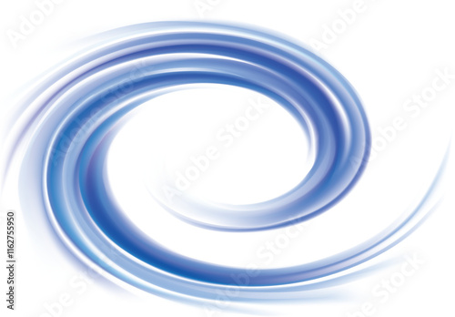 Soft curvy ultramarine rippled border frame banner logotype text space. Volute surface symbol icon sign logo pictogram emblem illustration bright deep cobalt color modern art graphic line design style