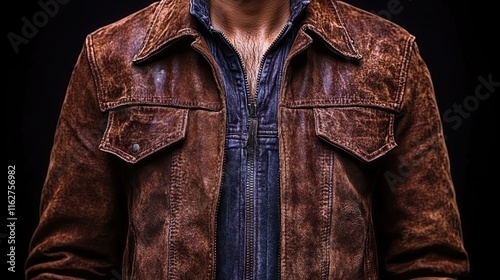 Textured grunge surfaces Worn-out suede jacket photo