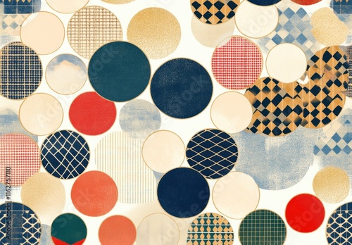 Abstract Geometric Circles: A Modern, Textured Art Print