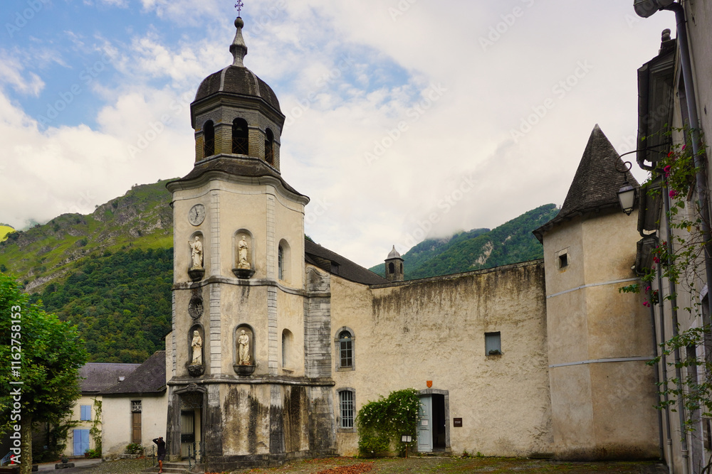 Sarrance, France. Small town in the Pyrenees-Atlantiques. The church of Notre-Dame houses the image of the Black Virgin, from the 16th century. XIV, focus of an important pilgrimage in the past Sarrance, France. Small town in the Pyrenees-Atlantiques. The church of Notre-Dame houses the image of the Black Virgin, from the 16th century. XIV, focus of an important pilgrimage in the past