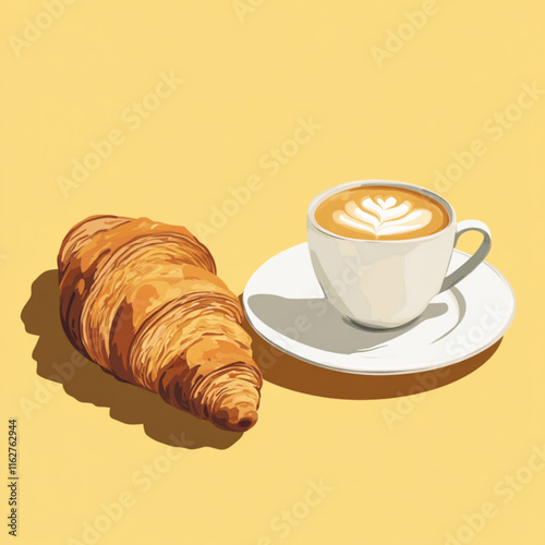 cup of coffee and croissant
