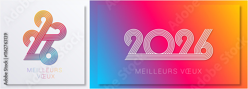 Bonne année - meilleurs vœux 2026 - vecteur pour affiche bannière salutation et célébration du nouvel an 2026.