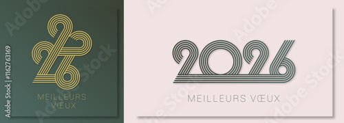 Bonne année - meilleurs vœux 2026 - vecteur pour affiche bannière salutation et célébration du nouvel an 2026.