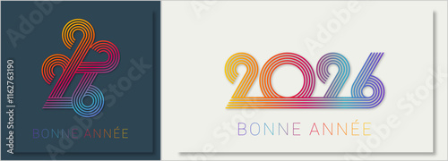 Bonne année - meilleurs vœux 2026 - vecteur pour affiche bannière salutation et célébration du nouvel an 2026.