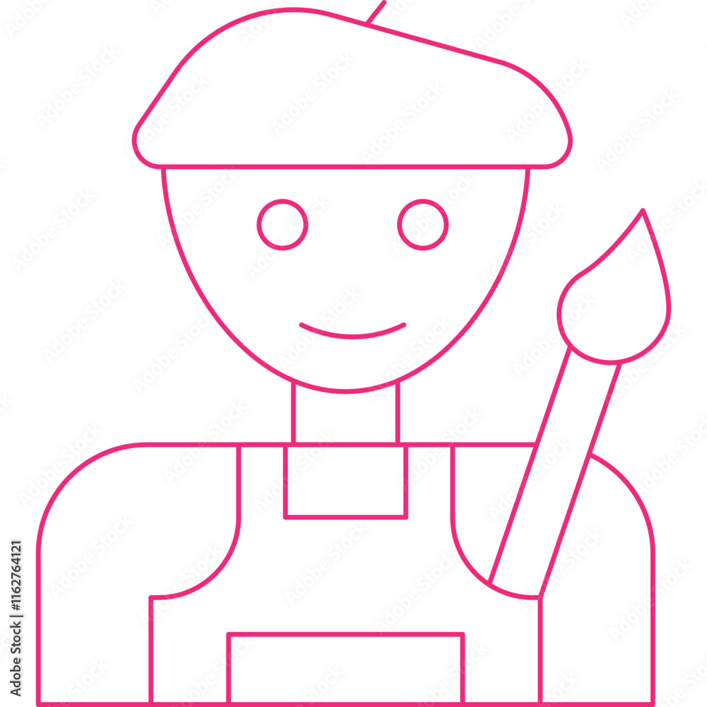 Painter icon single vector illustration Painter icon single vector illustration