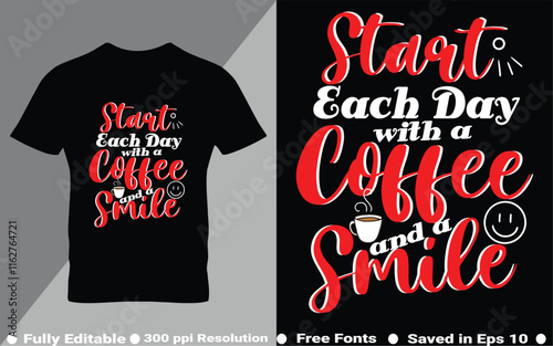 Coffee typography  t-shirt design vector quotes with hand drawn lettering t shirt for pod. Print on mugs, tees, sticker, bags, poster, template, banner. Saved in EPS 10.