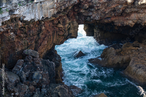 Scenic Mouth of Hell (Boca de Inferno) Gorge near Cascais, Portugal photo