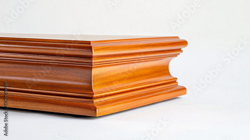 Polished Wooden Platforms and Steps with Intricate Carvings for Traditional and Decorative Use photo