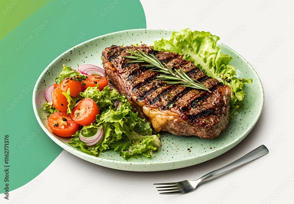 Grilled Strip Steak with Rosemary and Fresh Salad Grilled Strip Steak with Rosemary and Fresh Salad