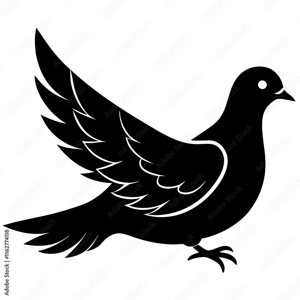 Obraz premium Dove Silhouette vector silhouette