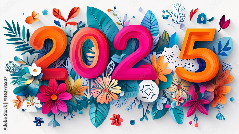 Fototapeta premium Creative Abstract Happy New Year 2025 Background