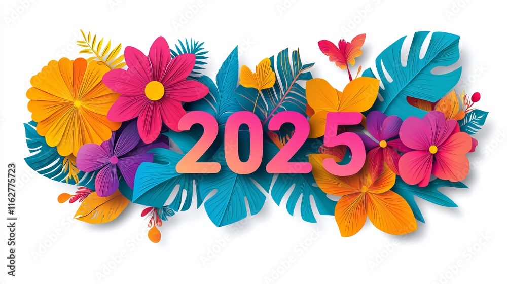 Obraz premium Creative Abstract Happy New Year 2025 Background