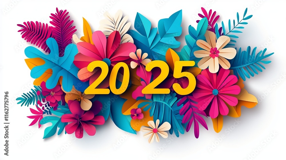 Obraz premium Creative Abstract Happy New Year 2025 Background