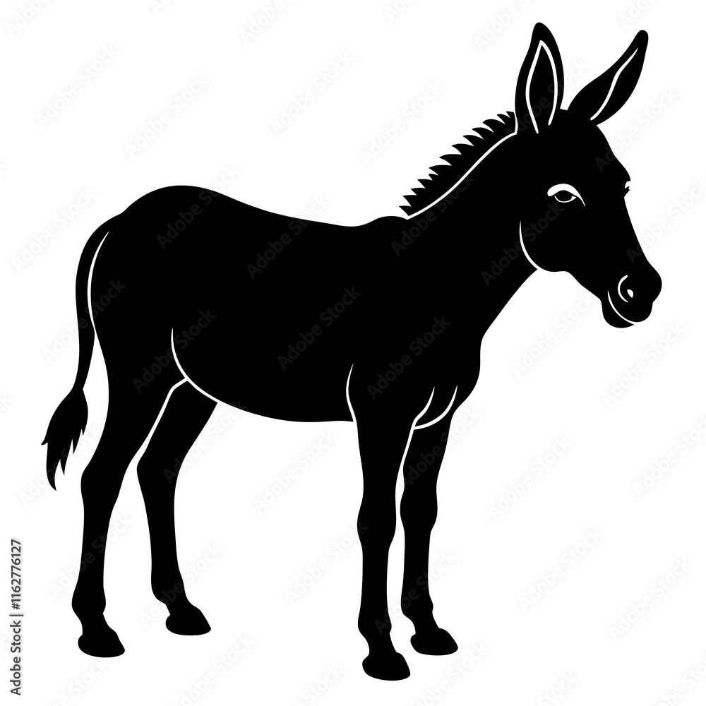 Obraz premium Donkey Silhouette vector silhouette