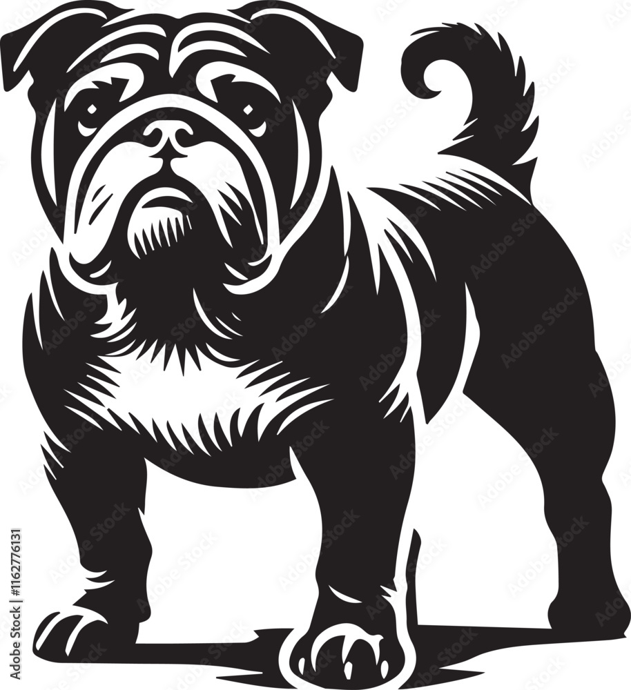 Obraz premium Black and white dog