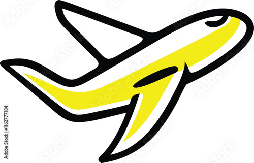 plane silhouette on a white background, vector illustration, airplane vector, aero plane vector