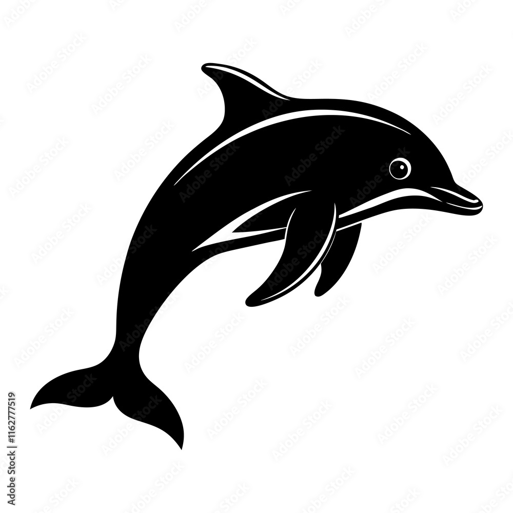 Fototapeta premium Dolphin Silhouette vector silhouette