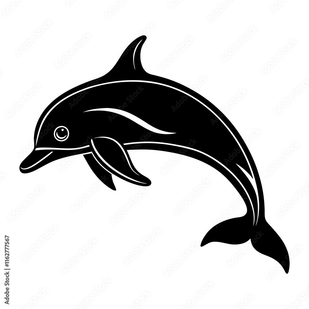 Fototapeta premium Dolphin Silhouette vector silhouette