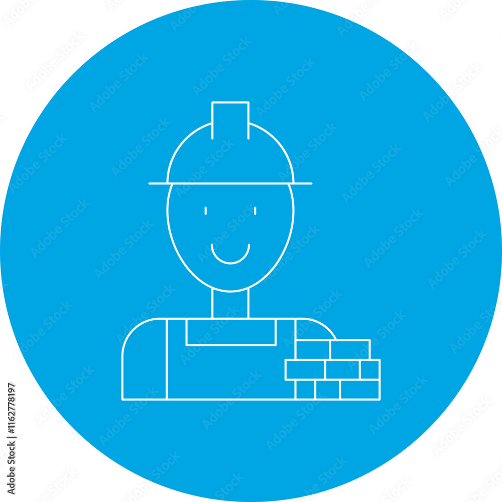 Builder icon single vector illustration