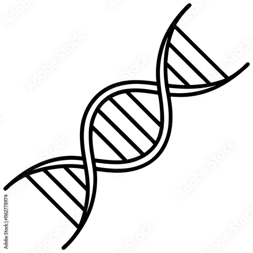 Futuristic DNA Strand Line Art Concept