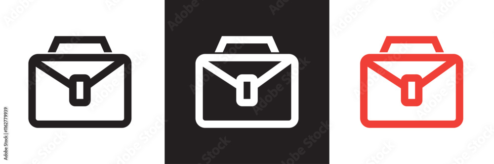 Briefcase icon. Vector illustration. isolated on white and black background. EPS 10 
