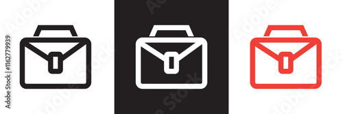 Briefcase icon. Vector illustration. isolated on white and black background. EPS 10 