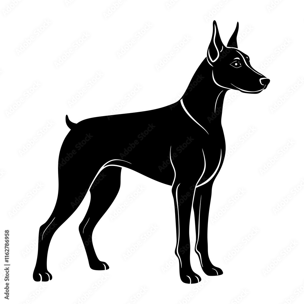 Obraz premium Doberman Silhouette vector silhouette