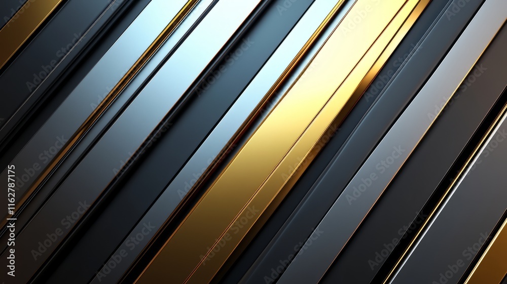 Stunning Abstract Composition Featuring Metallic Stripes in Gold and Silver Tones Stunning Abstract Composition Featuring Metallic Stripes in Gold and Silver Tones